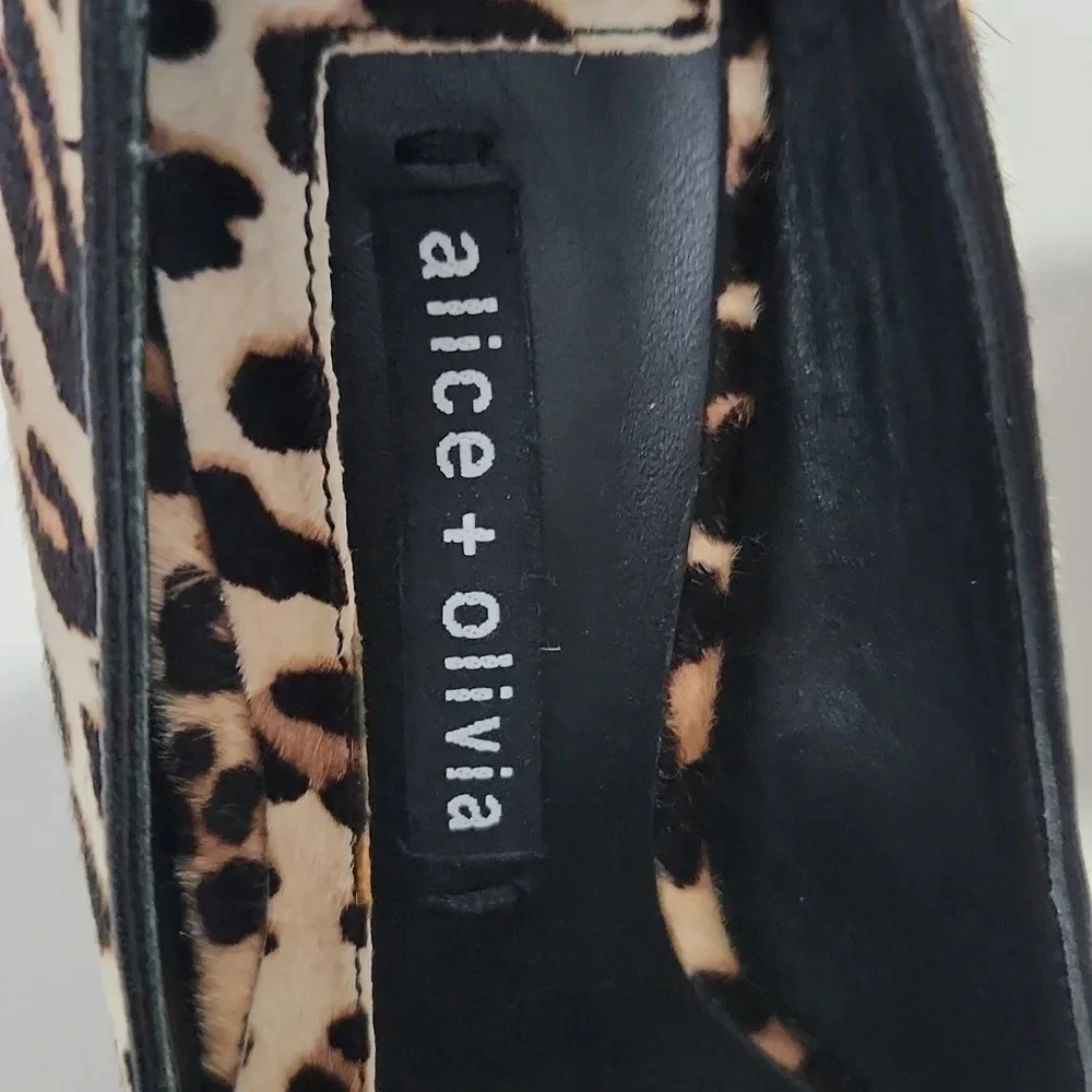 Alice & Olivia | Creda Leopard Print Calf Hair Stiletto Pumps - Size 6.5